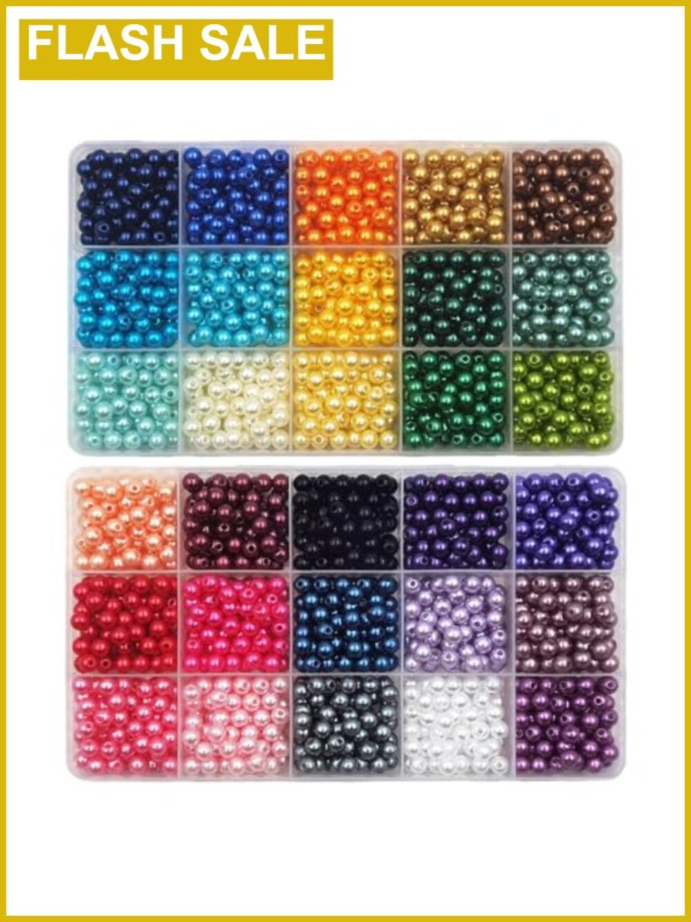 6mm Pearl Beads 1800 Pieces 30 Colors ABS Plastic Jewelry Making Crafting